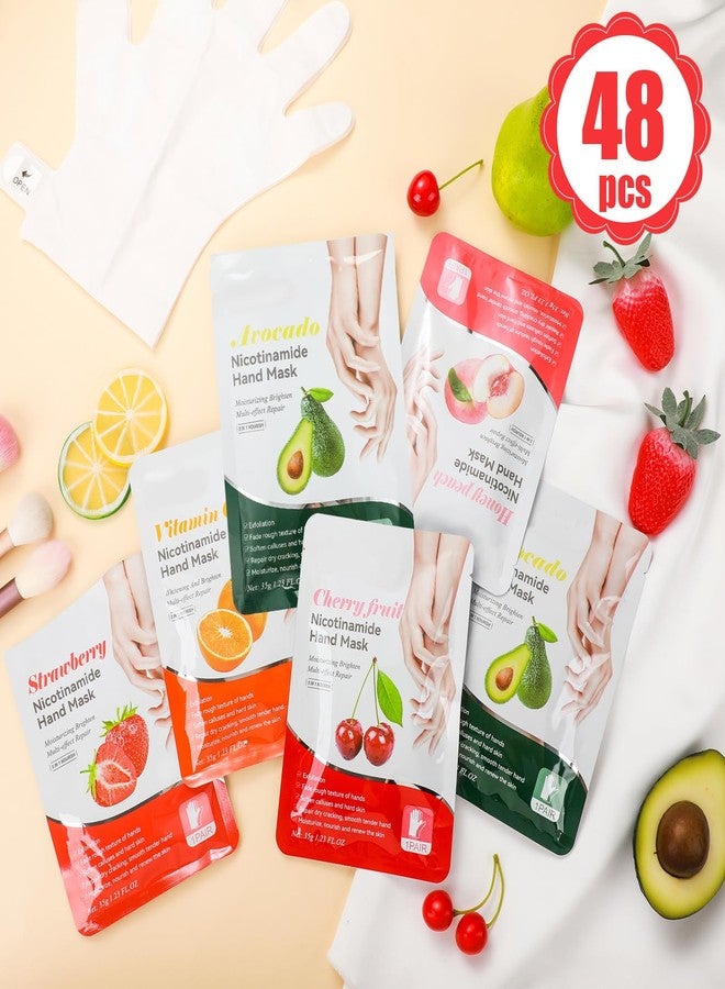 Swiffen 48 Pcs Fruits Beauty Hand Mask Bulk Hydrating Hand Moisturizing Gloves Mask for Spa Kit Skincare Gift Beauty Kits for Women - Image 2